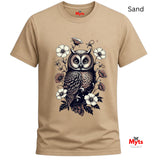 Floral Owl T-Shirt – Vintage Botanical Owl Graphic Tee