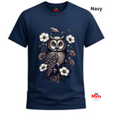 Floral Owl T-Shirt – Vintage Botanical Owl Graphic Tee