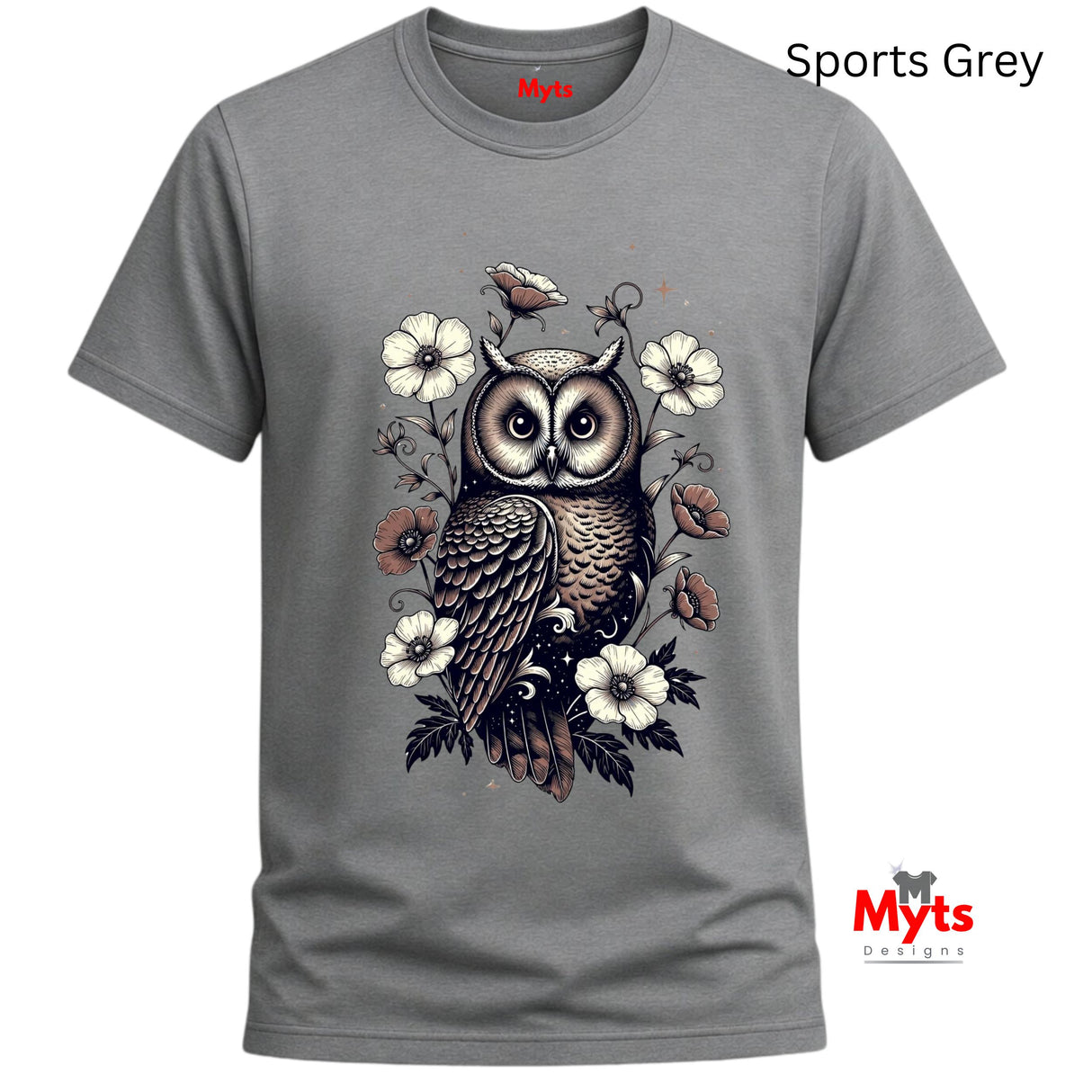 Floral Owl T-Shirt – Vintage Botanical Owl Graphic Tee