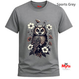 Floral Owl T-Shirt – Vintage Botanical Owl Graphic Tee
