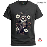 Floral Owl T-Shirt – Vintage Botanical Owl Graphic Tee