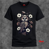 Floral Owl T-Shirt – Vintage Botanical Owl Graphic Tee