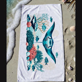 The Ray Manta Ray & Coral Reef Beach Towel