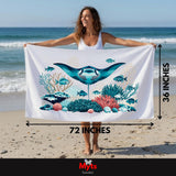The Ray Manta Ray & Coral Reef Beach Towel