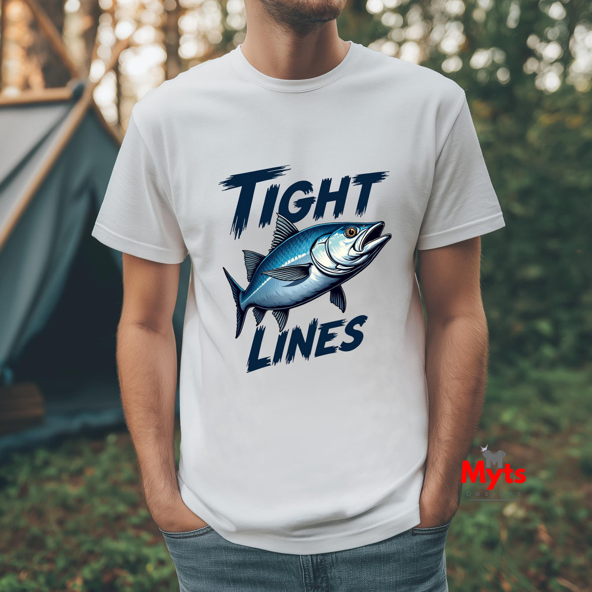 Tight Lines Fishing T-Shirt - Premium Cotton Angler Tee