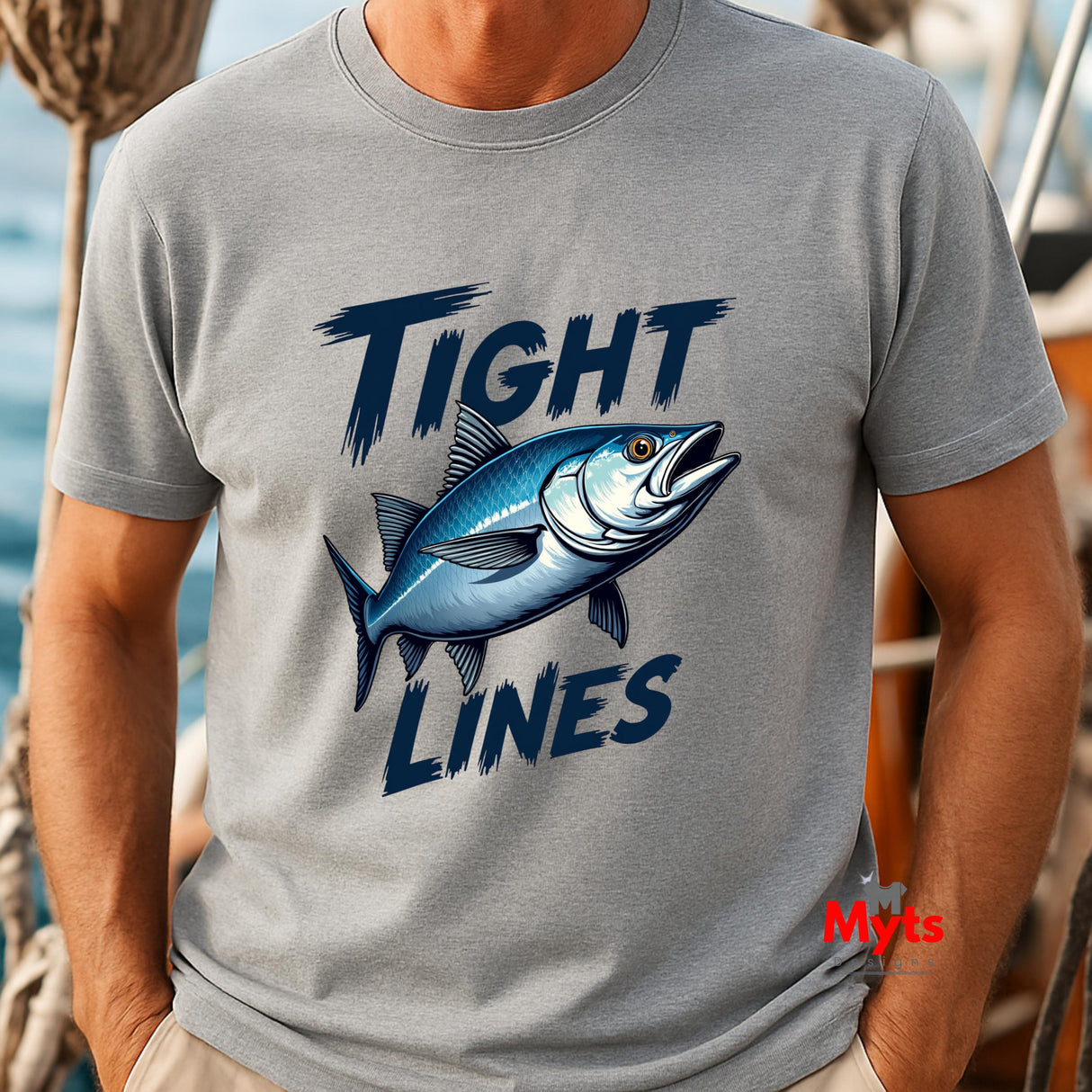 Tight Lines Fishing T-Shirt - Premium Cotton Angler Tee