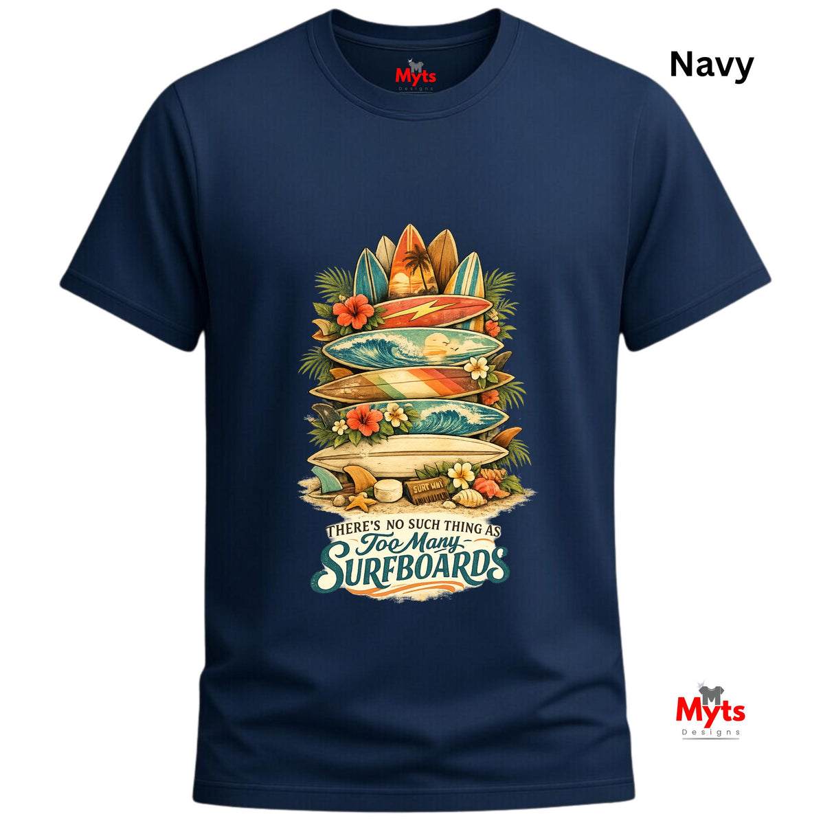 Too Many Surfboards Vintage Surf Graphic Unisex T-Shirt
