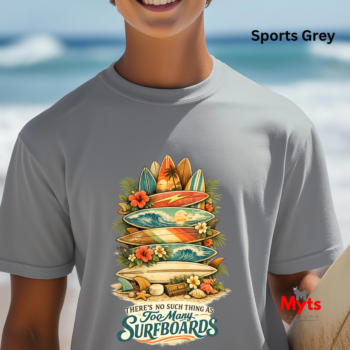 Too Many Surfboards Vintage Surf Graphic Unisex T-Shirt