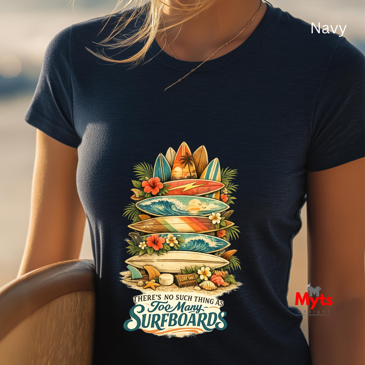 Too Many Surfboards Vintage Surf Graphic Unisex T-Shirt
