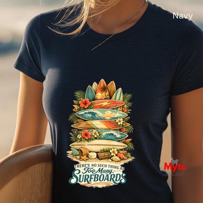 Too Many Surfboards Vintage Surf Graphic Unisex T-Shirt