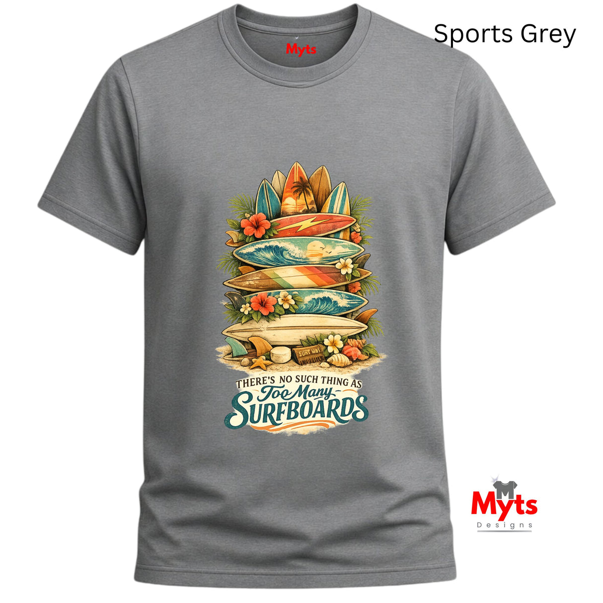 Too Many Surfboards Vintage Surf Graphic Unisex T-Shirt