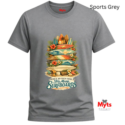 Too Many Surfboards Vintage Surf Graphic Unisex T-Shirt