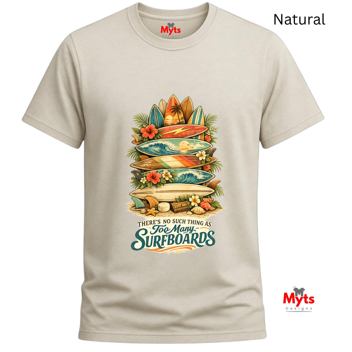 Too Many Surfboards Vintage Surf Graphic Unisex T-Shirt