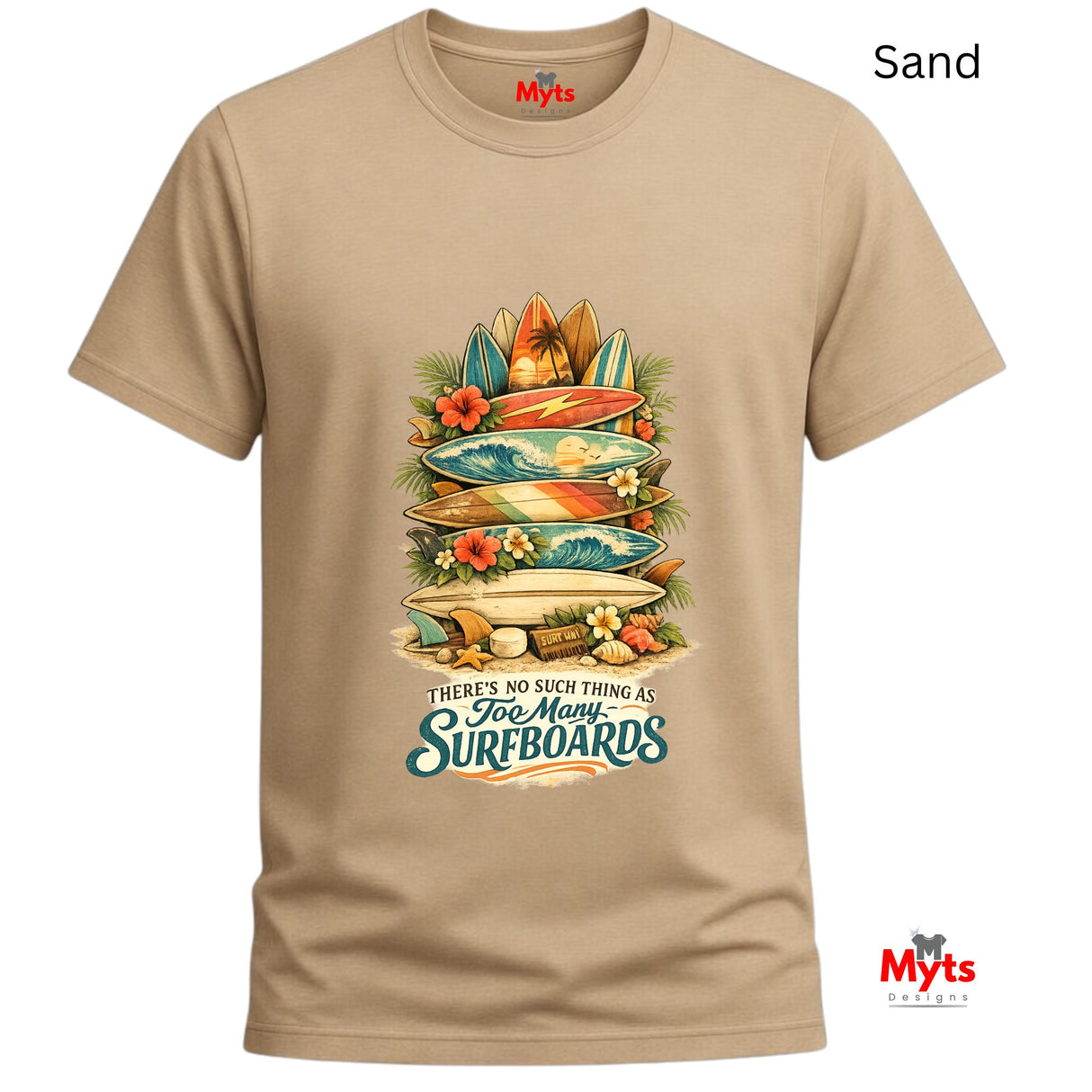 Too Many Surfboards Vintage Surf Graphic Unisex T-Shirt