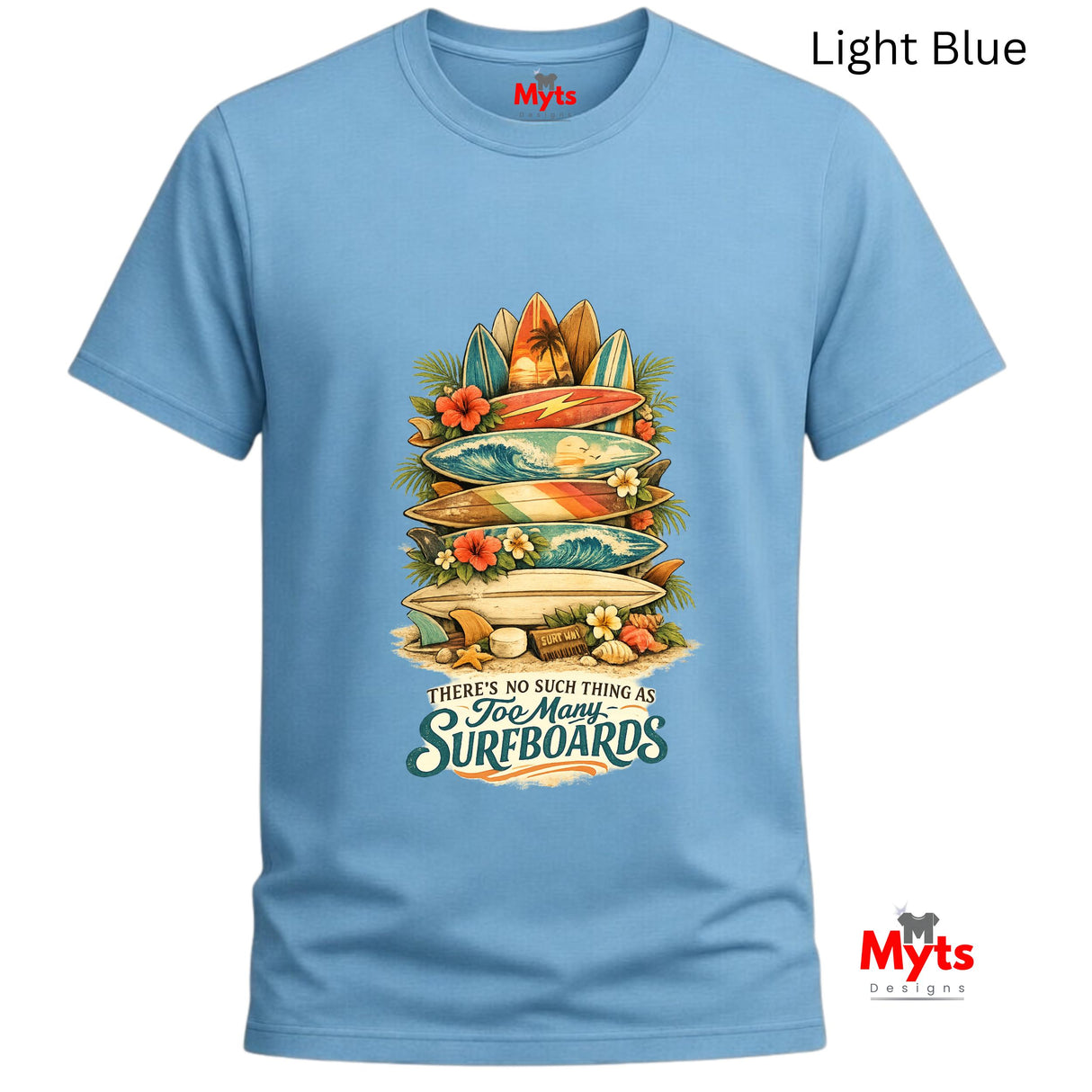 Too Many Surfboards Vintage Surf Graphic Unisex T-Shirt