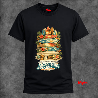 Too Many Surfboards Vintage Surf Graphic Unisex T-Shirt