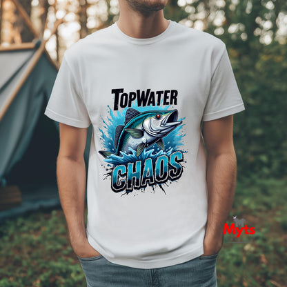 Top Water Chaos - Premium Fishing T-Shirt (Gildan 64000)