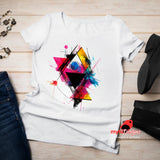 Geometric Triangle T-Shirt - Modern Abstract Design