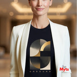 Unbound Gold Flow Abstract Art Modern Unisex Graphic T-Shirt