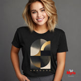 Unbound Gold Flow Abstract Art Modern Unisex Graphic T-Shirt