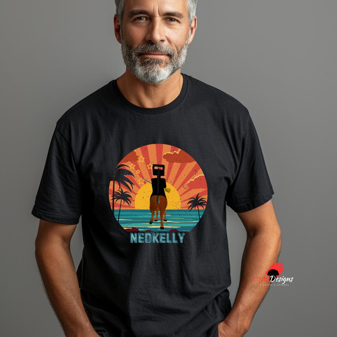 Ned Kelly T-Shirt - Australian Outlaw Icon Black Tee