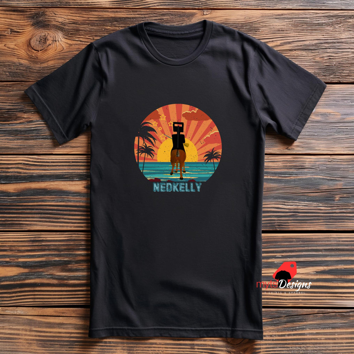 Ned Kelly T-Shirt - Australian Outlaw Icon Black Tee