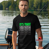 Man on a boat wearing a black t shirt