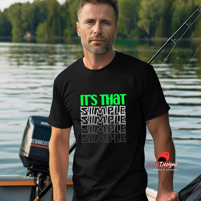Man on a boat wearing a black t shirt