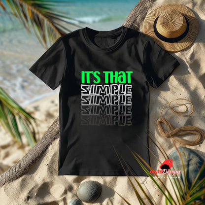 Flat Lay Black T shirt beach scene
