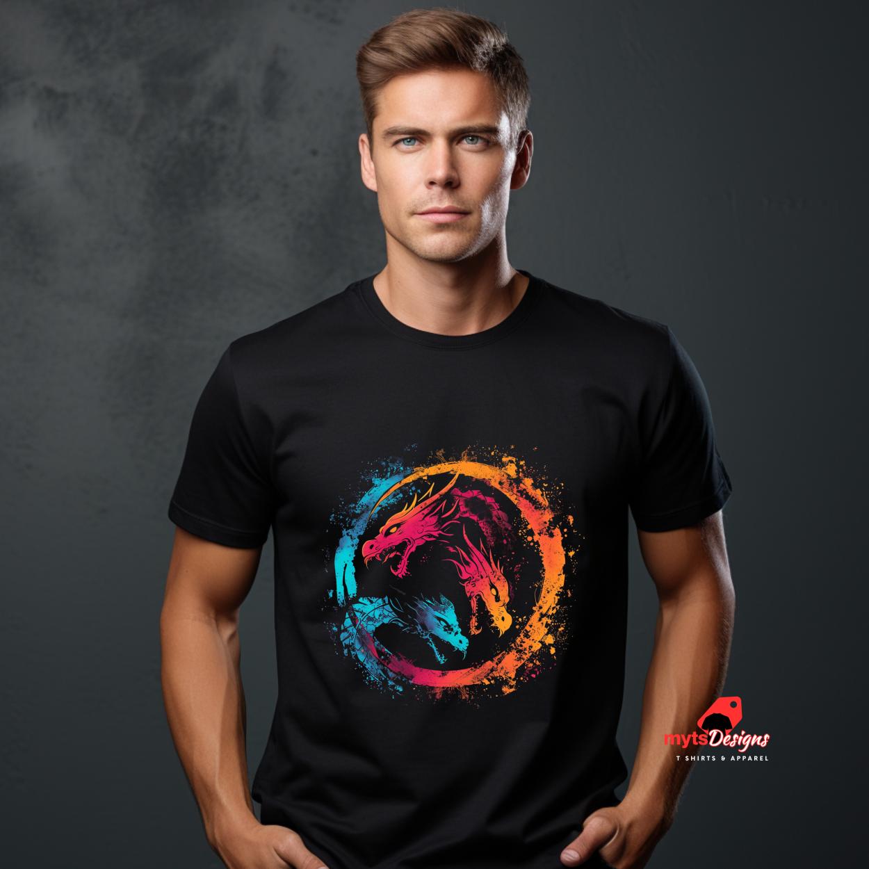 Tri Dragon T-shirt, Dragon Shirts, Dragon lovers gift Shirt,Gaming Shirt