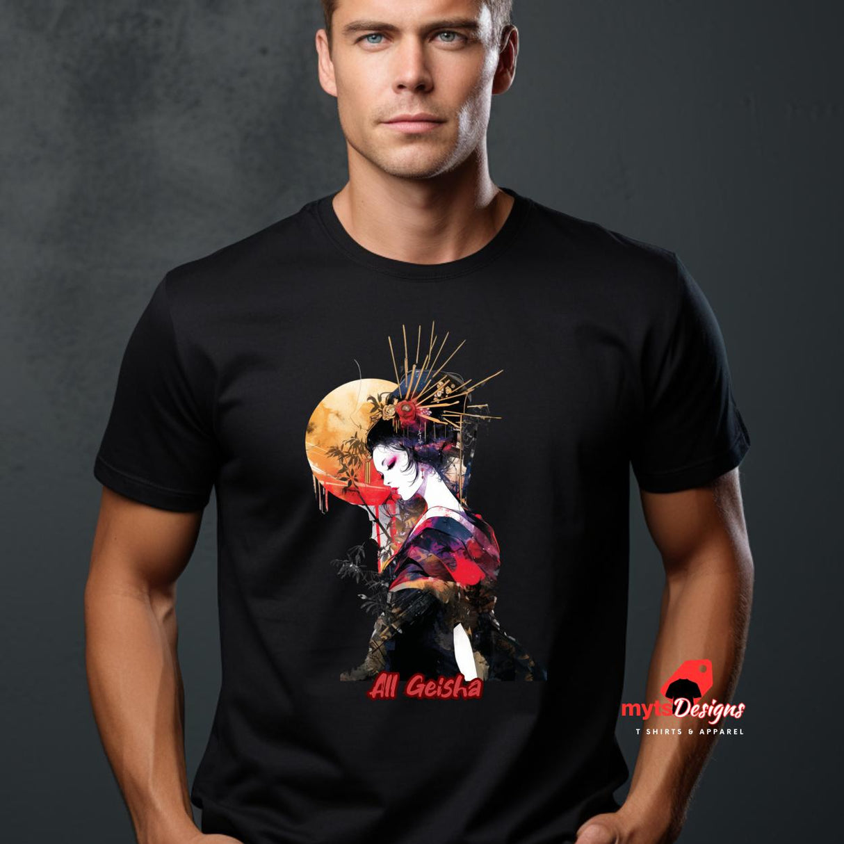 Japanese Geisha T-Shirt - Traditional Art Design