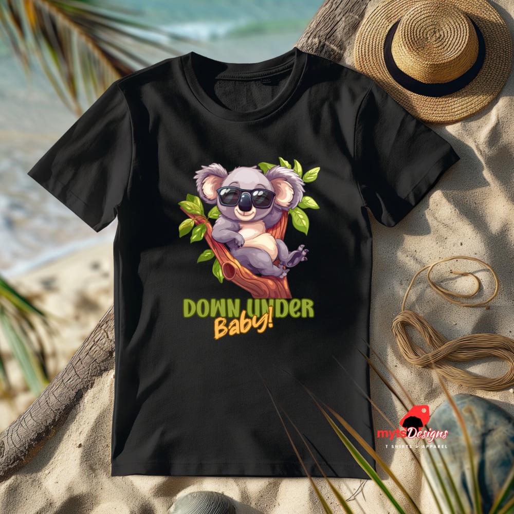 Koala Sunglasses T-Shirt, Down Under Baby Koala Tee, Cute Aussie Animal Shirt, Funny Australian Koala Graphic Tee,