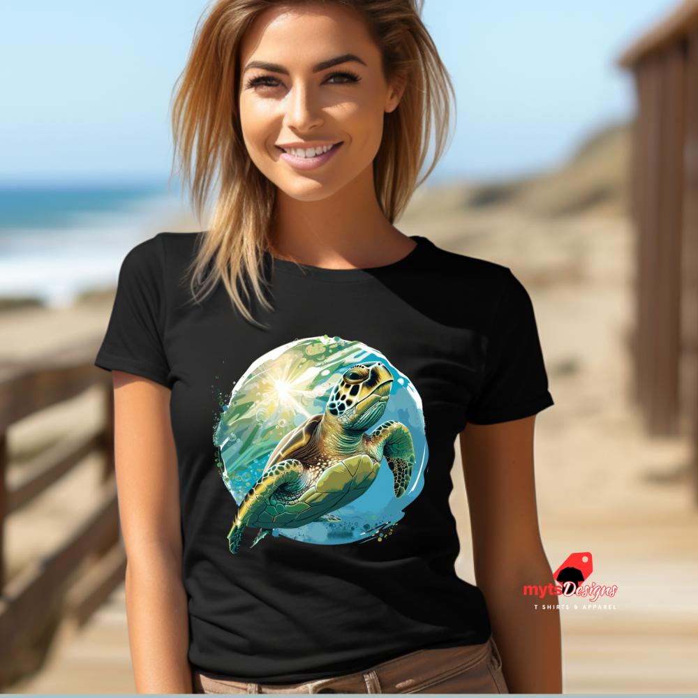 Colorful Turtle T-Shirts,4 Vibrant Colors,Fun Animal Tees, for Turtle Lovers, ocean theme,Green Turtles T shirts, Gift shirts,Nature Lovers