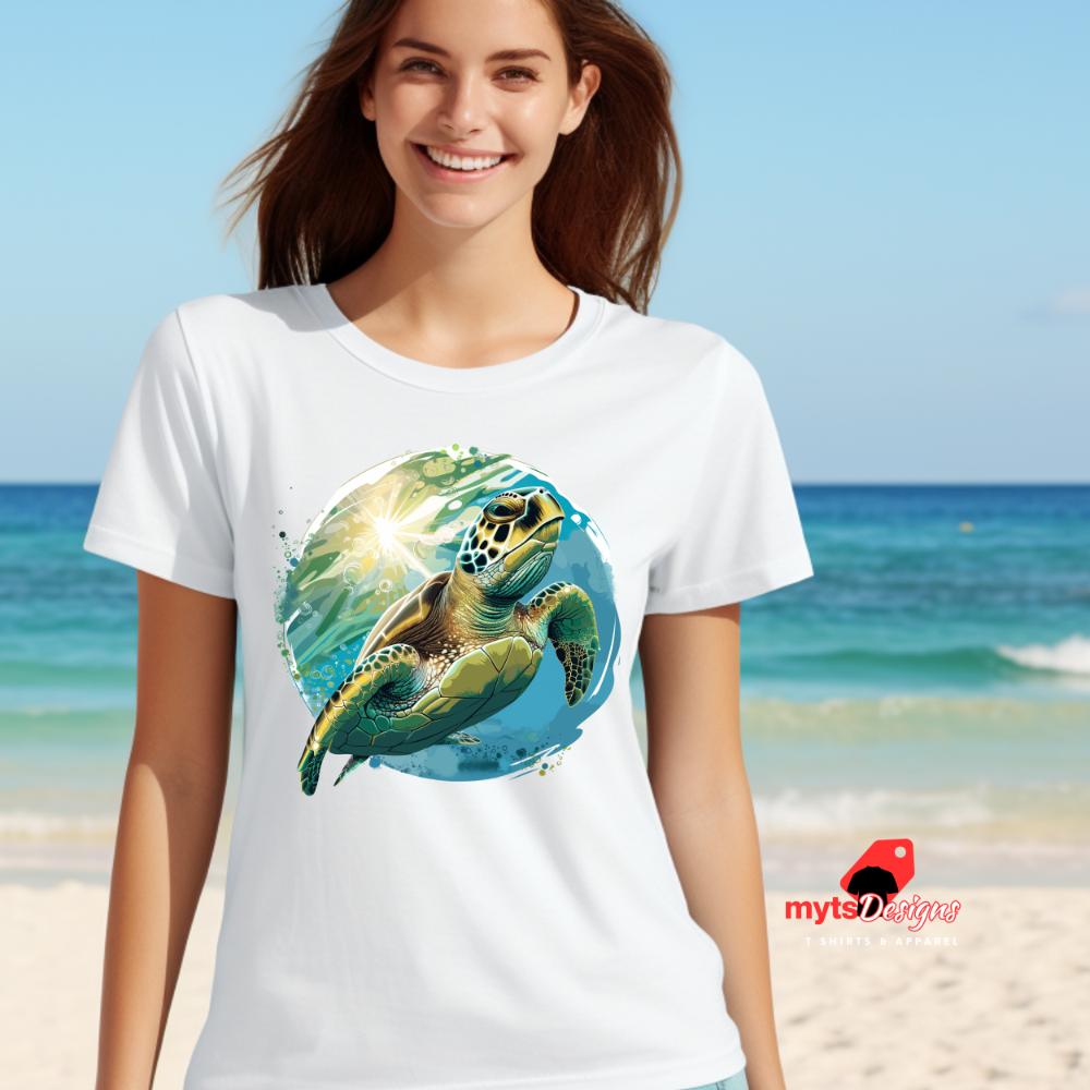 Colorful Turtle T-Shirts,4 Vibrant Colors,Fun Animal Tees, for Turtle Lovers, ocean theme,Green Turtles T shirts, Gift shirts,Nature Lovers