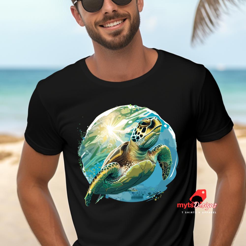 Colorful Turtle T-Shirts,4 Vibrant Colors,Fun Animal Tees, for Turtle Lovers, ocean theme,Green Turtles T shirts, Gift shirts,Nature Lovers