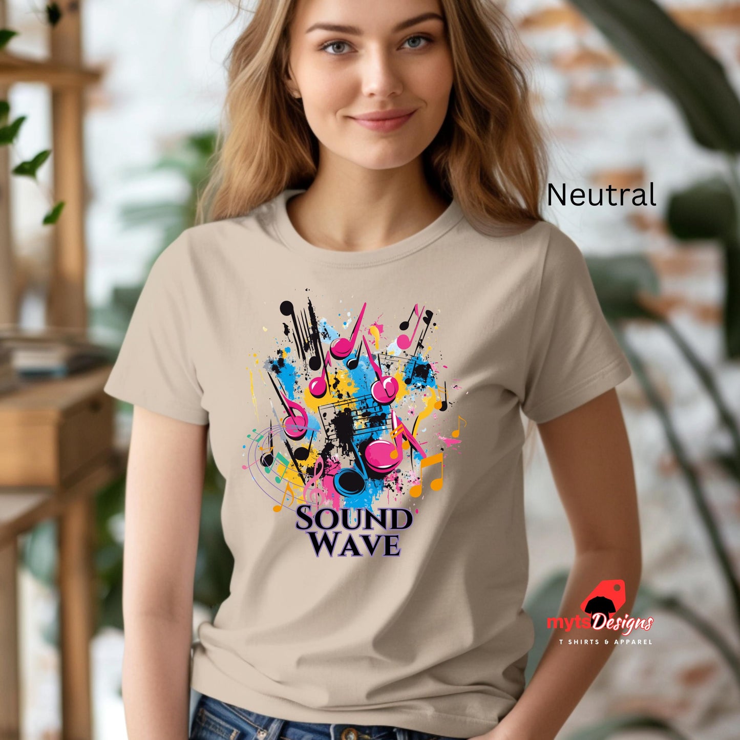 Sound Wave Pop Art T-Shirt, Music Lover Graphic Tee, Retro Audio Wave Design, Unisex Music Enthusiast Shirt, Vibrant Sound Wave Art