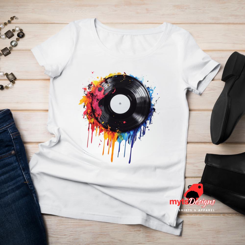 Retro Record T shirt, music lovers Gift Shirt, Shirts For Her, Shirts for Him,Party Shirts