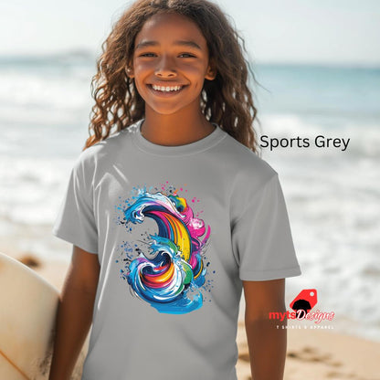 Abstract Wave Abstract Surf Wave Art T-Shirt, New Art Graphic Design Tee, Ocean-Inspired Wave Shirt,Surfing Shirts