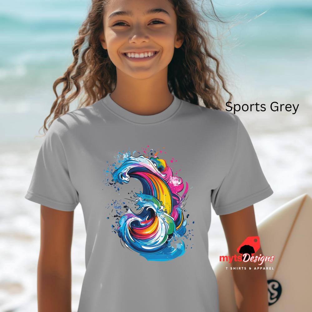 Abstract Wave Abstract Surf Wave Art T-Shirt, New Art Graphic Design Tee, Ocean-Inspired Wave Shirt,Surfing Shirts