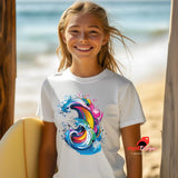 Abstract Surf Wave Art T-Shirt - Ocean Graphic Tee