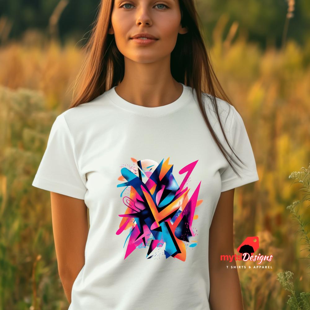 Abstract T-shirt,Vivid Abstract Colored T-Shirt, Artistic Graphic Tee, Unique Colorful Art Shirt, Unisex Bright T-Shirt, Trendy Summer Shirt