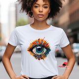 Vivid Eye T-Shirt | Colorful Geometric Eye Design | Unisex Cotton Tee