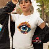 Vivid Eye T-Shirt | Colorful Geometric Eye Design | Unisex Cotton Tee