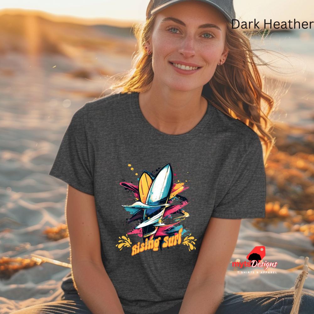 Rising Surf T-shirt Rising Surf Summer T-Shirt, Vintage Surfing Tee, Retro Beach Shirt, Ocean Wave Graphic Tee, Surf Style Unisex T-Shirt,