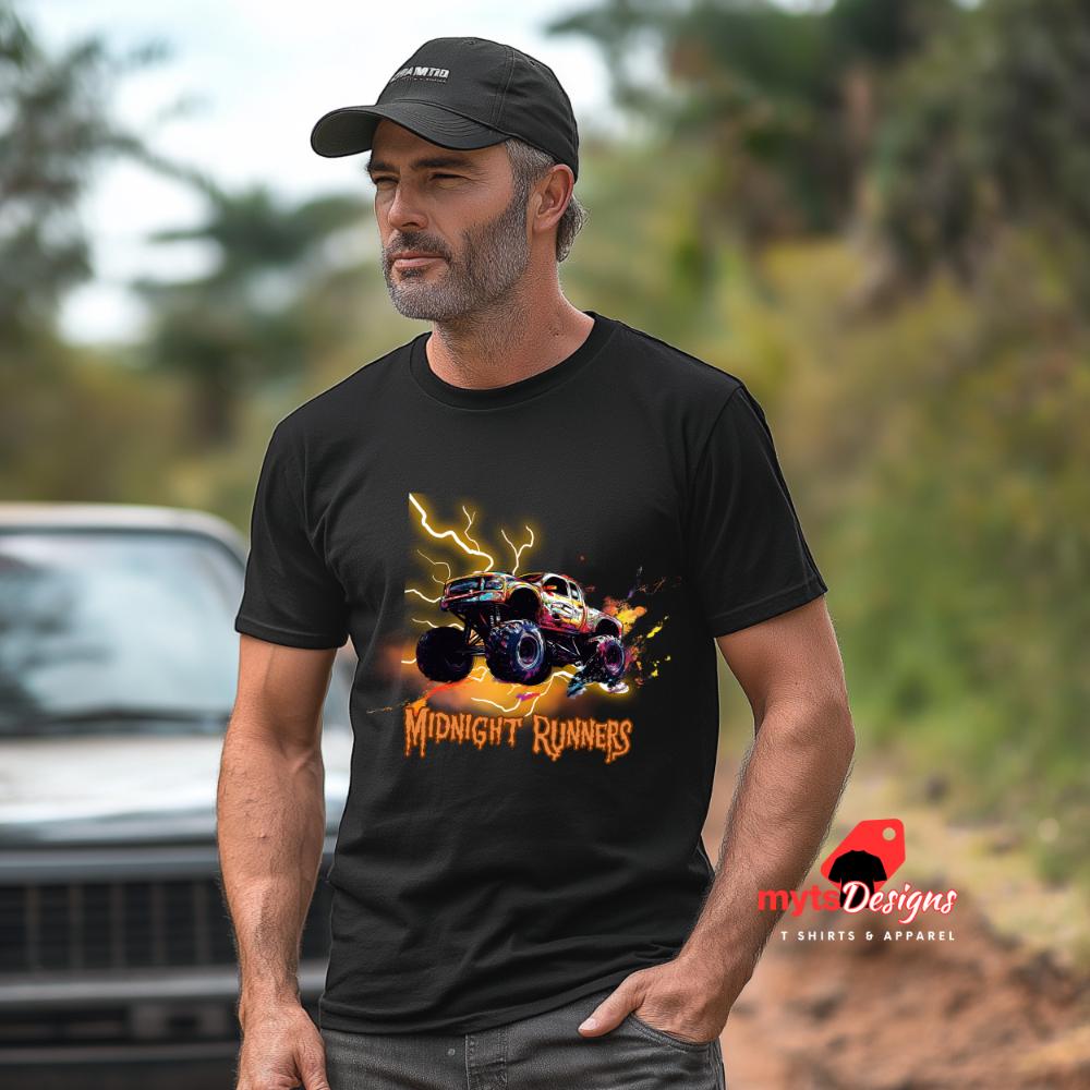 Midnight Runners Black T-Shirt, Off-Road Enthusiast Apparel, Adventure Lover Tee, 4x4 Mudding Gear, Off-Road Racing Shirt