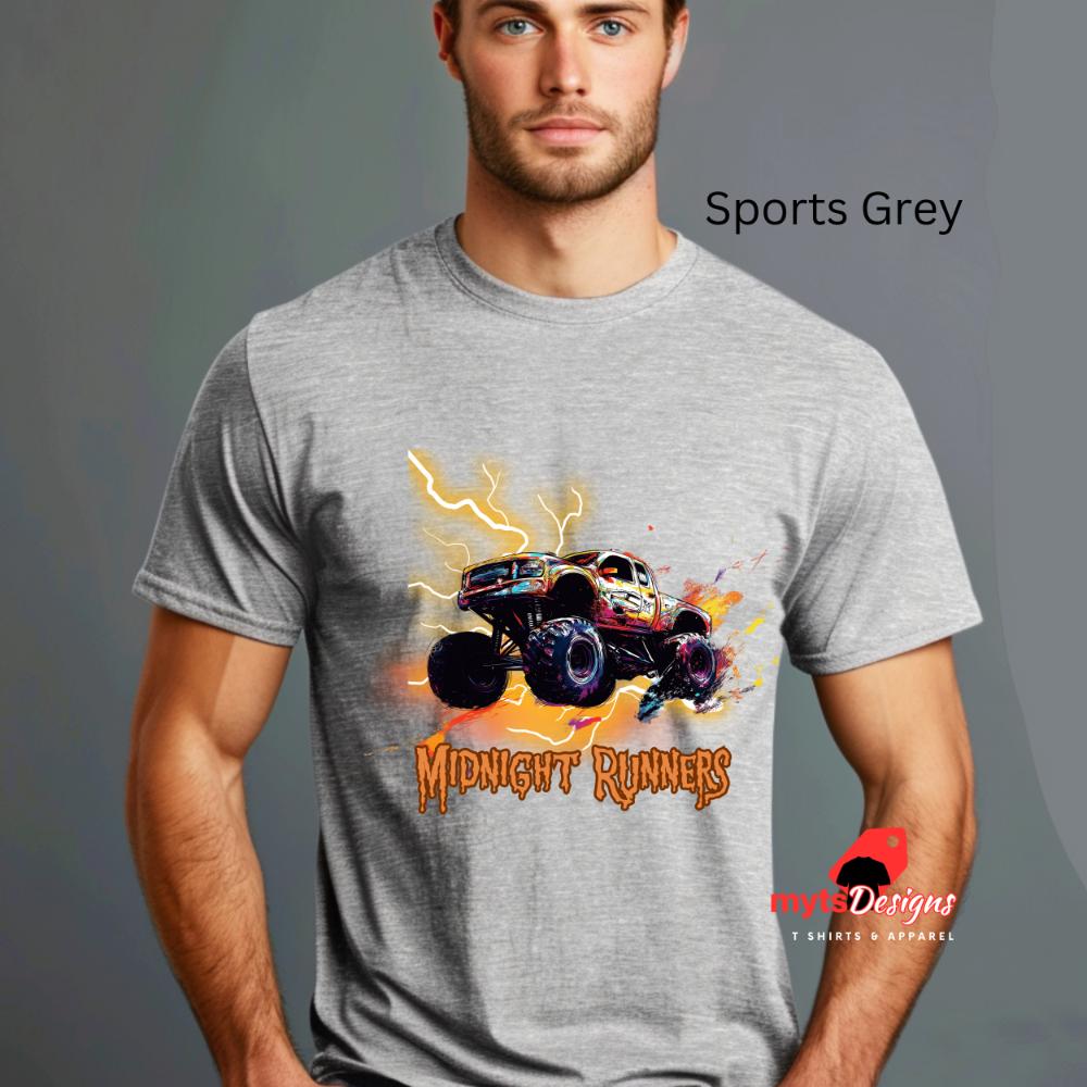 Midnight Runners Black T-Shirt, Off-Road Enthusiast Apparel, Adventure Lover Tee, 4x4 Mudding Gear, Off-Road Racing Shirt