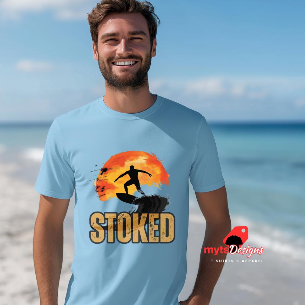 Surfing T-shirt ,Stoked Surf Shirt, Summer Surf Shirt,Beach Wear,Surfer Shirt,