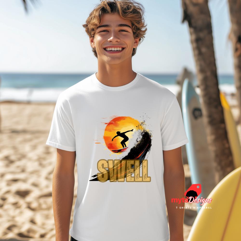 Epic Surf T-Shirt - Surfer Silhouette Design