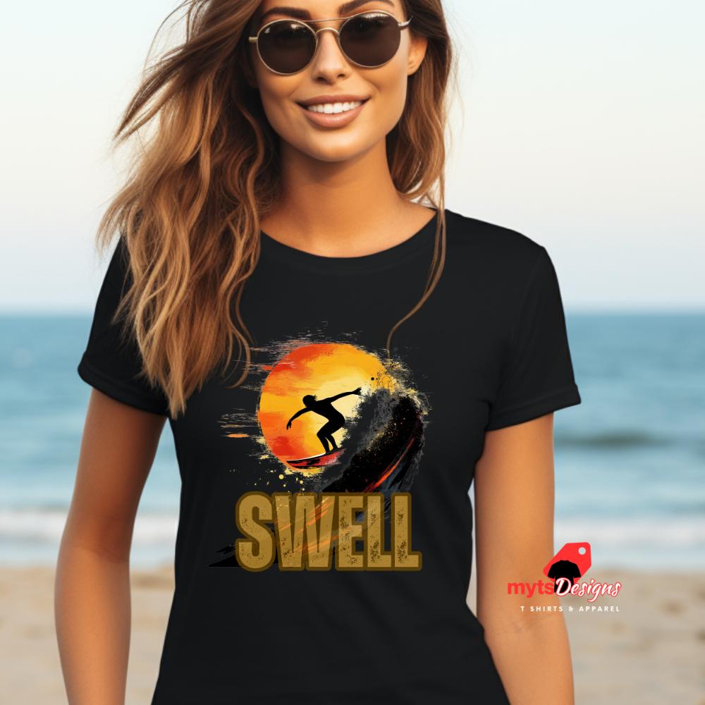 Epic Surf T-Shirt - Surfer Silhouette Design