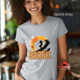 Barrel Surf T-Shirt - Unisex Beach Wear with Surfer Silhouette Design